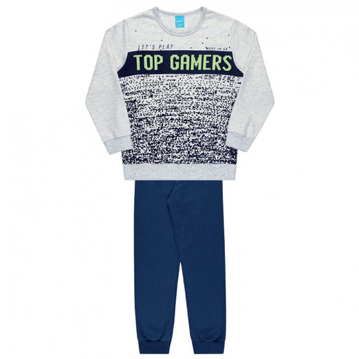 Conjunto Pijama Infantil Masculino Off MesclaTamanho 10 Anos Kamylus