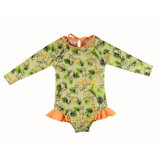 Maio Infantil Safari Manga longa Laranja Tamanho 1 Grow Up