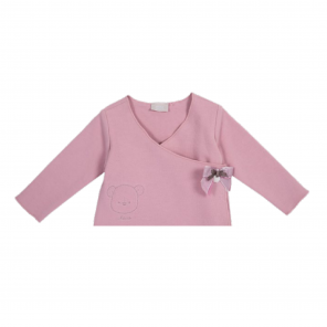 Blusa De Frio Infantil Rosa Urso Laço 6 Meses Chicco