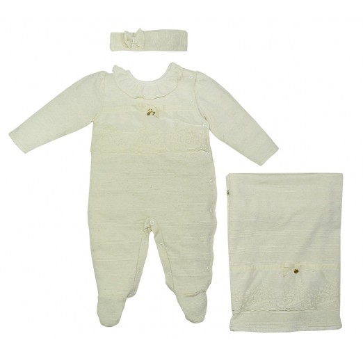 Saída Maternidade Infantil Newborn Lovely Jungle Creme 1 Mês Grow Up