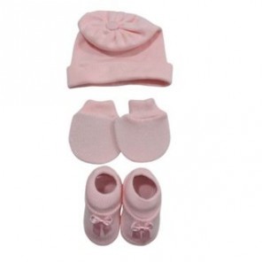 Kit Infantil Meia, Luva, Touca em Trico Tricart Baby 