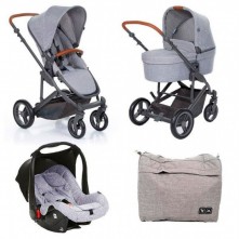 Carrinho De Bebê Abc Design Trio System Como 4 Woven Grey 