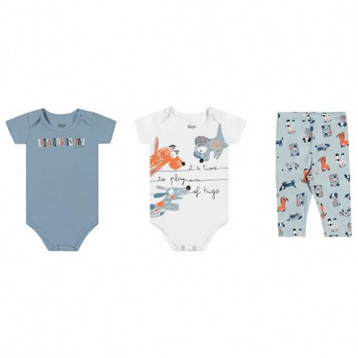 Conjunto Masculino Infantil 6 Meses 3 Peças