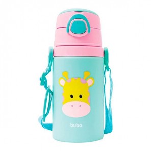 Garrafa Infantil Com Canudo Animal Fun Girafa Buba