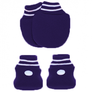  Kit RM Tricot  01 Par De Sapato E 01 Par De Luva Azul Marinho Tricô Tricart Baby RN