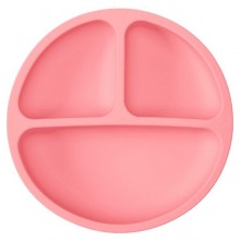 Prato De Silicone Com Divisória Rosa Buba