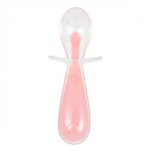 Colher De Silicone Infantil Com Travas De Segurança Rosa Buba 