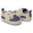 Sapato Infantil Masculino Off White/ Azul Fase 1 Tamanho 4 Pimpolho