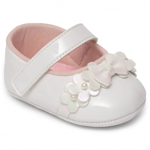 Sapato Infantil Feminino Branco  Velcro Fase 1 Tam 3 Pimpolho