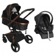 Carrinho Para Bebê Travel System Vulkan Preto Acopla O Bebê Conforto Cocoon Galzerano