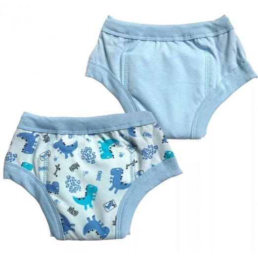 Cueca Desfralde Reutilizável Diurna Tema Dino Tamanho P Eco Kids