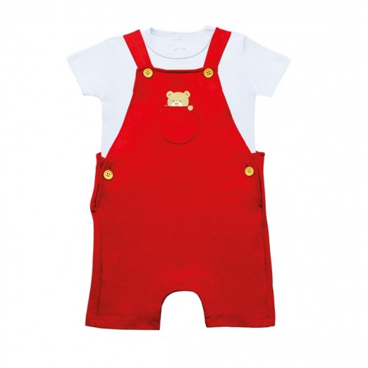 Jardineira Infantil Curta Com Camiseta Natal Atemporal  G Mini Bear