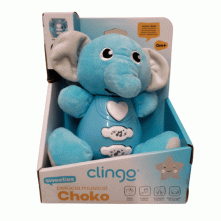 Brinquedo Pelúcia Infantil Elefante Musical Clingo