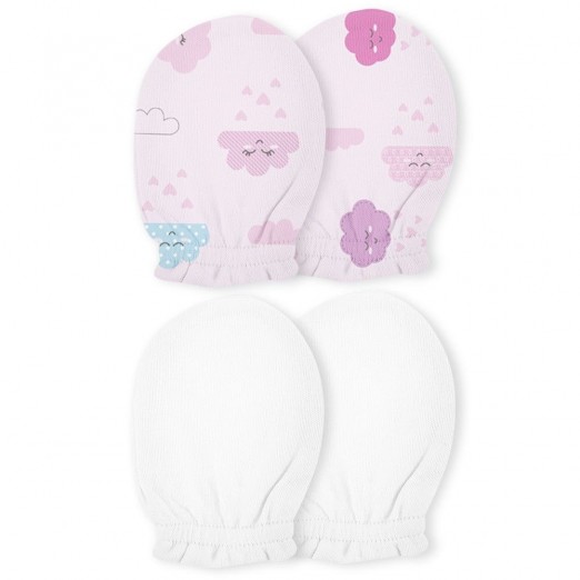 Kit De Luvas Para Bebê Recém Nascidos Nuvem  2 Pares Papi