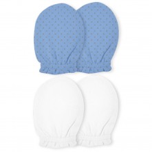 Kit De Luvas Para Bebê Xis Azul  2 Pares Papi 