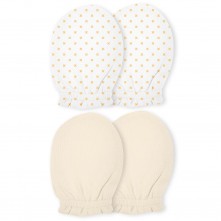 Kit De Luvas Para Bebê Xis Laranja  2 Pares Papi 