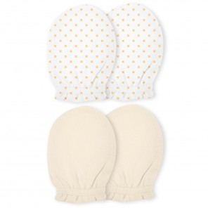 Kit De Luvas Para Bebê Xis Laranja  2 Pares Papi 