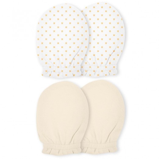 Kit De Luvas Para Bebê Recém Nascidos  Xis Laranja 2 Pares Papi