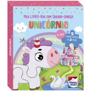 Kit Livro Infantil e Quebra-Cabeças Unicórnio Happy Books