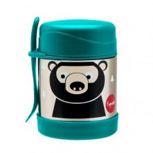 Pote Térmico Infantil para Alimentos 350ml Verde Ciano Urso 3sprouts