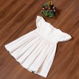 Vestido De Bebê Para Menina De Linho Com Botões Branco Kidstar Tam P