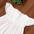 Vestido De Bebê Para Menina De Linho Com Botões Branco Kidstar Tam P