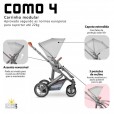 Carrinho Para Bebê Abc Design Como 4 Trio System Acompanha Moisés Carry Cot E Bebê Conforto Risus Desde o Nascimento Até 22 kg Woven Grey