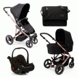 Carrinho Bebê Abc Design Como 4 Trio System Acompanha Moisés Carry Cot E Bebê Conforto Risus Rose Gold