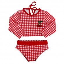 Conjunto Cherry Vermelho Linha Beach Wear Tam P Growup