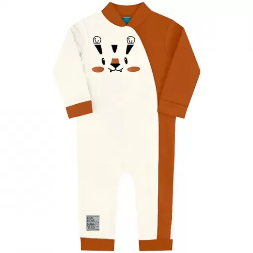 Macacão Moletom Infantil G Gorgurão Off White Kamylus