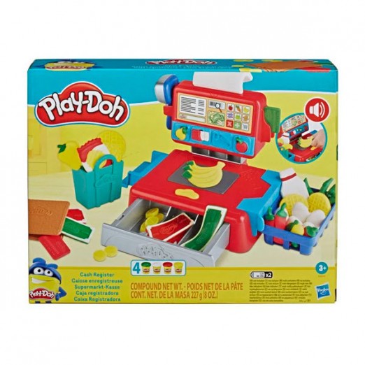 Massinha de modelar com 4 potes de  56g caixa registradora play doh hasbro