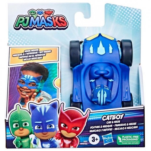 Brinquedo Infantil Para Menino Carrinho Azul E Máscara PjMasks Catboy Hasbro3 Anos