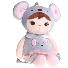 Mochila Doll Jimbao Ratinha Cinza Metoo