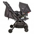 Carrinho De Bebê Road Melange Preto + Bebê Conforto Cozycot Click + Concetor Kiddo Proteção UV FPS 50+