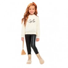 Conjunto Infantil Soft e Foil 14 Anos Off White Kamylus 