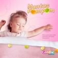 Manta Infantil Pompom Baby Rosa e Branco Comtac