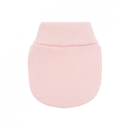 Luva de Tricot Infantil para Recém Nascido Rosa Pimpolho