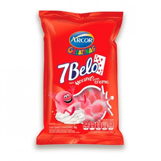 Bala Gelatina Morango 70g Arcor