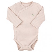 Body Longo Infantil Feminino Rosa Bebê Canelado Grow Up Tam 3M