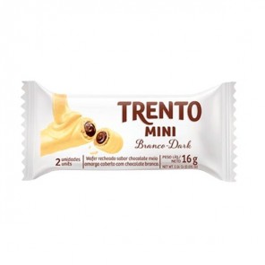 Wafer Recheado Chocolate Branco 16g Trento Peccin