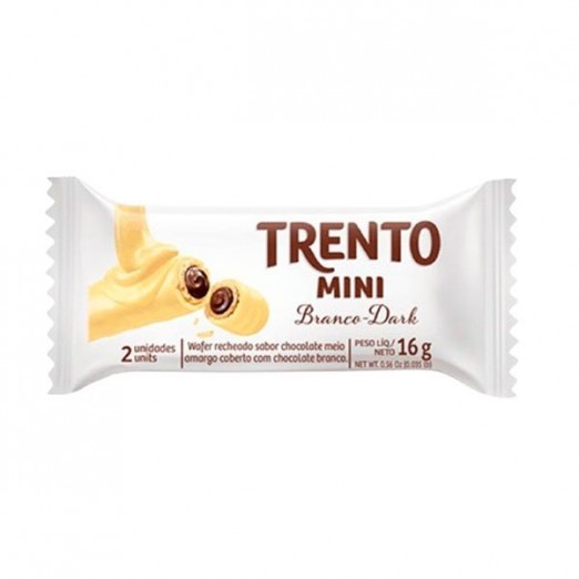 Wafer Recheado Chocolate Branco 16g Trento Peccin