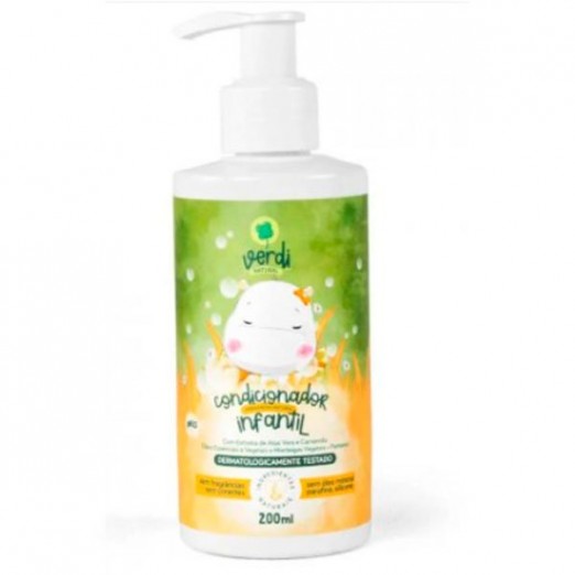 Condicionador Infantil 100% Natural com Extrato de Aloe Vera e Camomila, Oleos Essenciais e Vegetais, Manteigas e Panten