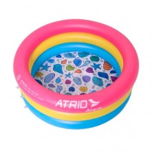 Piscina Circular Concha 76x25 Azul Amarelo e Rosa Multikids 