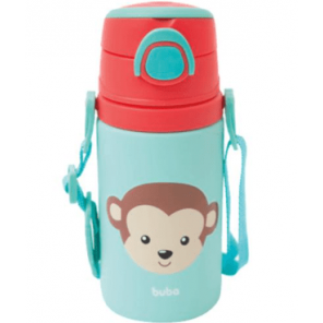 Garrafa Infantil Com Canudo Animal Fun Macaco Buba