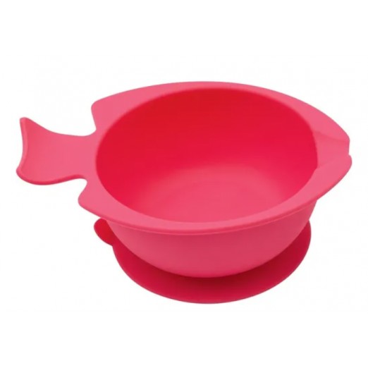 Pratinho infantil bowl de silicone rosa buba