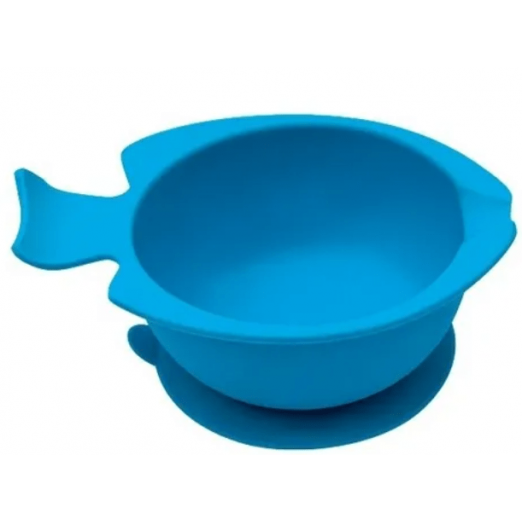 Pratinho infantil bowl de silicone azulbuba