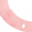 Babador Infantil de Silicone Rosa Fecho Regulável Para Bebê Buba