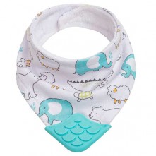 Bandana com Mordedor Infantil Bichinhos Azul 4M Buba