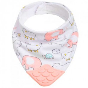 Bandana com Mordedor Infantil Bichinhos Rosa 4M Buba