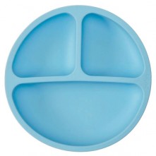 Prato De Silicone Com Divisória Azul Buba